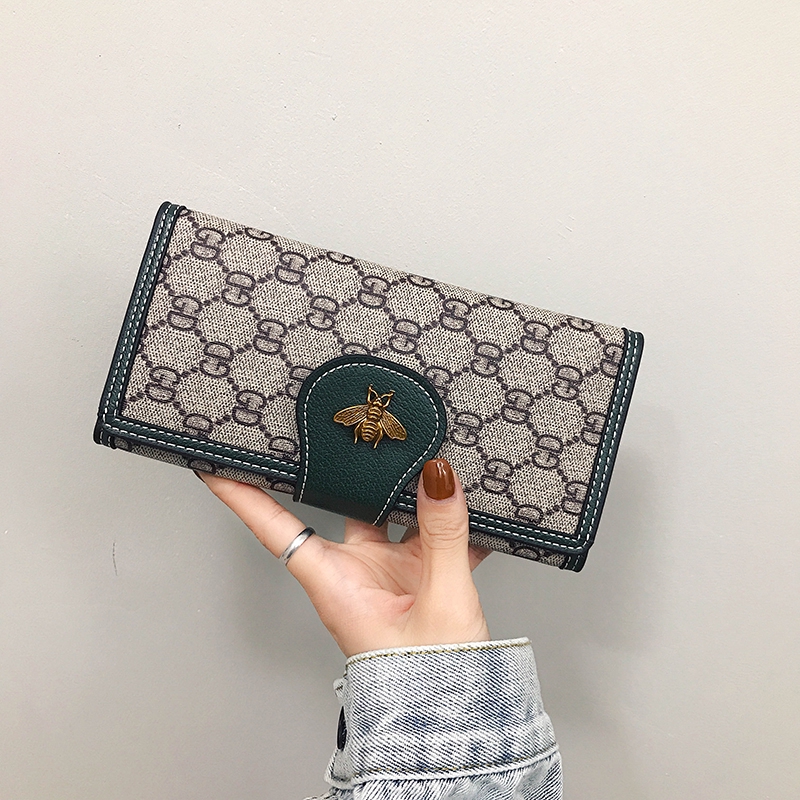 Women's wallet 2019 new female long section Korean version of the tide three times large capacity multi-card position lock bag female pattern clutch