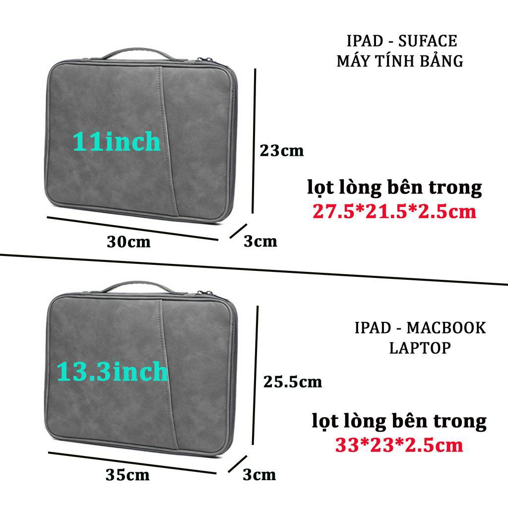 Túi đựng macbook máy tính bảng ipad chống nước, 2 ngăn đựng 11 - 13.3inch có qoai xách
