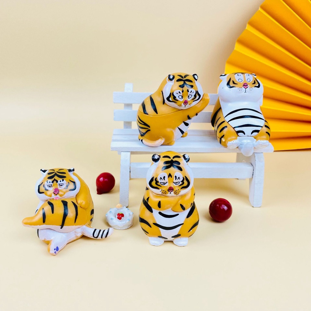 Set 9 mô hình hổ cao cấp nhiều biểu cảm dễ thương để bàn trang trí bàn làm việc học tập làm quà tặng bạn bè-R
