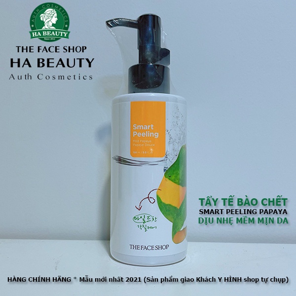 Tẩy tế bào chết da chết cho da nhạy cảm The Face Shop đu đủ dịu nhẹ Hàn Quốc Smart Peeling Mild Papaya 150ml Hà Beauty