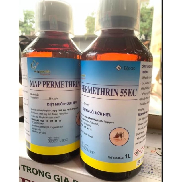 Thuốc trừ muỗi Map Permethrin 55EC chai 1lít hàng chính hãng Map Pacific Singapore