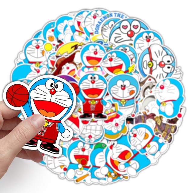 10 sticker doraemon cute chống thấm nước trang trí