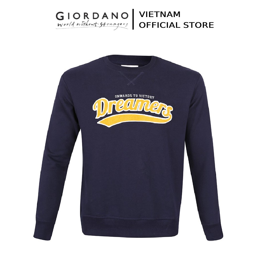 [Mã MABRGDNN giảm 10% đơn 99K] Áo thun nam Sweater "Dreamers" Giordano Màu Xanh Navy 0109961202