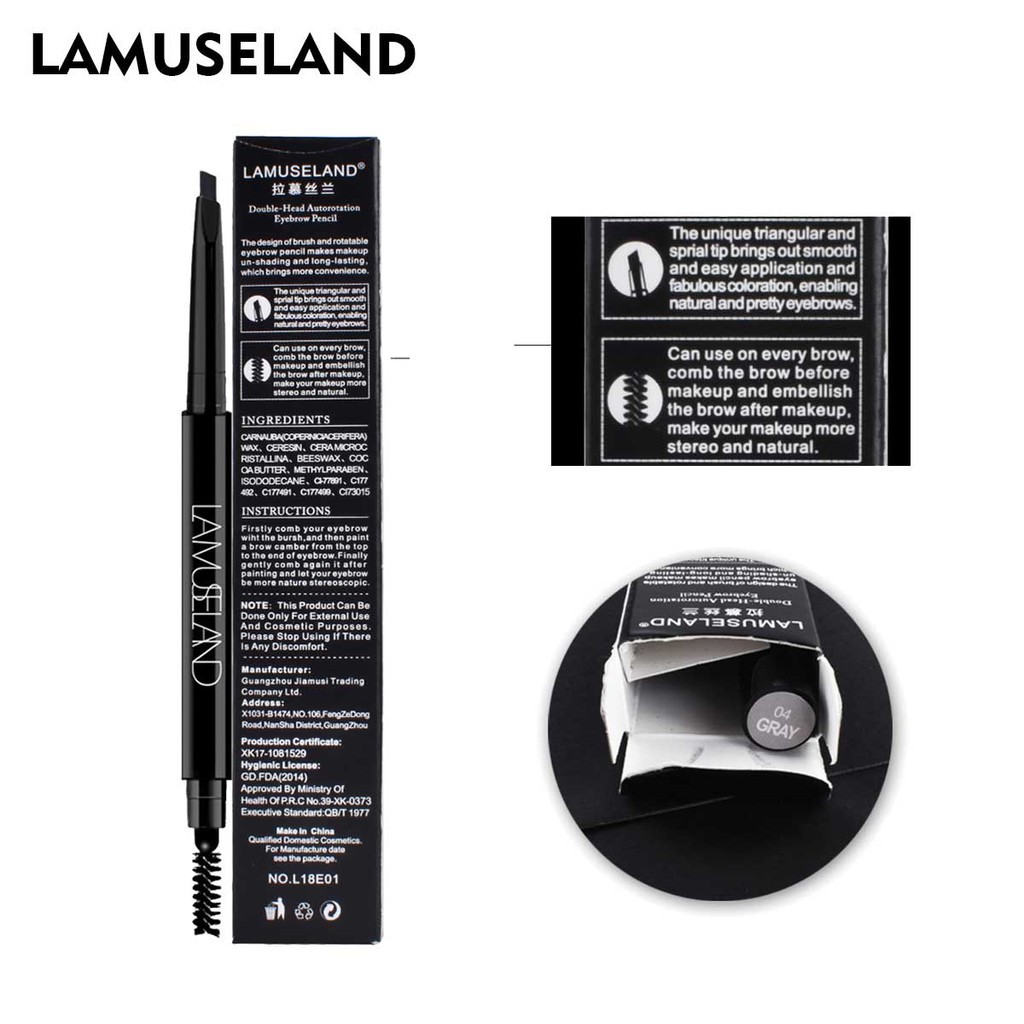 Sale 70% Chì kẻ lông mày dạng xoay LAMUSELAND lâu trôi thiết kế hai đầu tiện dụng, 02 Brown Giá gốc 20,000 đ - 60A97-3 | BigBuy360 - bigbuy360.vn