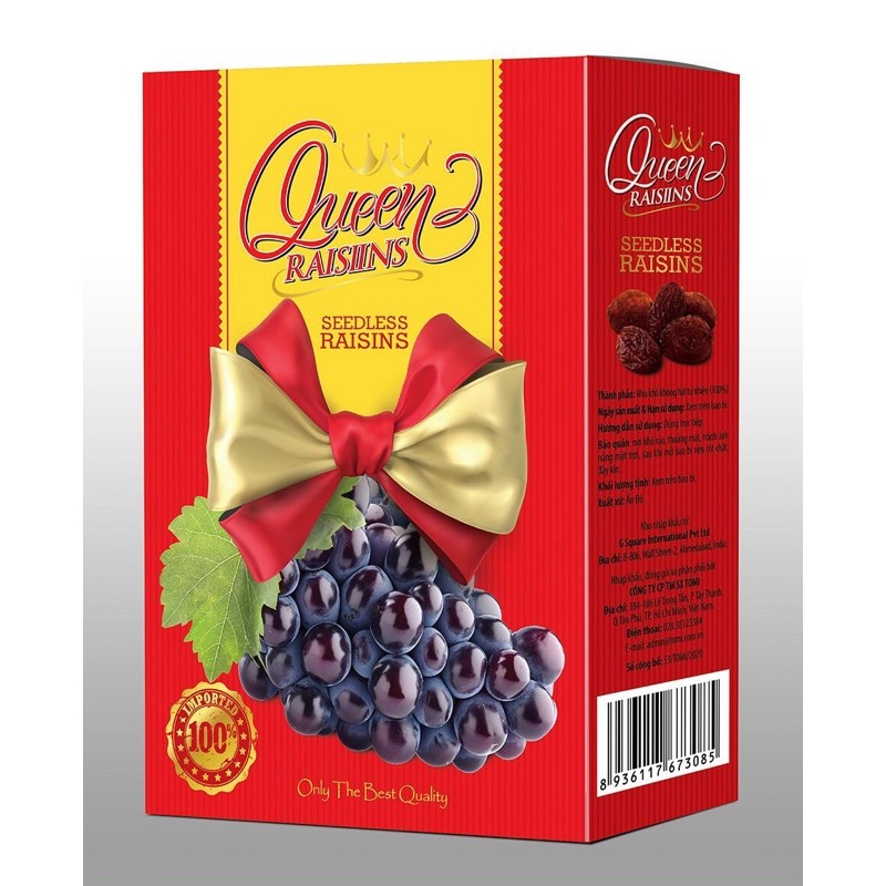 NHO KHÔ HỘP QUEEN 100gr