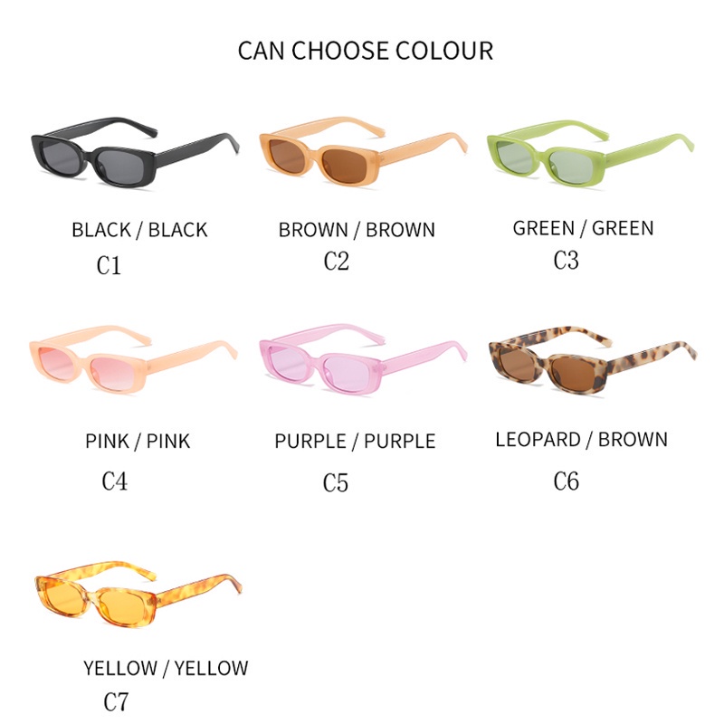 Kính Mát Gọng Vuông Nhỏ Nhiều Màu Sắc Thời Trang Cho Nữ
