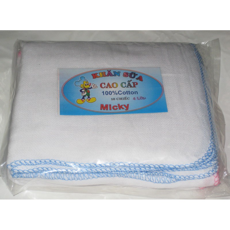 Khăn sữa cao cấp Micky 4 lớp set 10