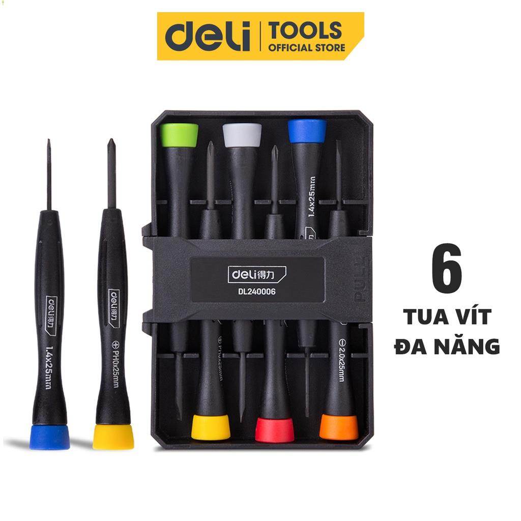 Bộ Tua Vít Đa Năng Deli Nhiều Màu Sắc Dễ Phân Biệt, Sử Dụng Cho Nhiều Kích Cỡ, Sửa Chữa Đồng Hồ, Linh Kiện - DL240006 .