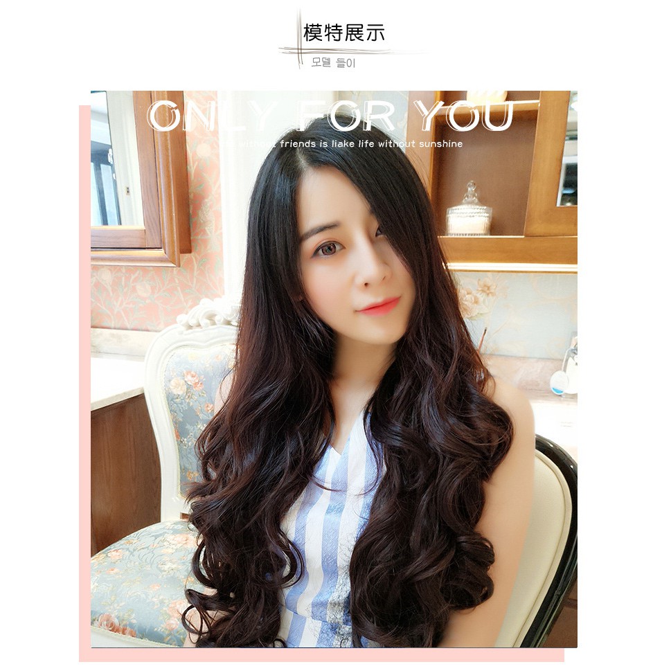 Tóc giả nữ kẹp nửa đầu 40cm F701A 😍FREESHIP😍 Tóc giả kẹp 5 phím xoăn, kẹp dải tóc giả, tóc giả kẹp phím