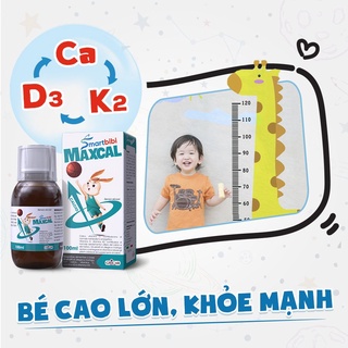 Vitamin D3 K2 và Canxi - Siro tăng chiều cao Smartbibi Maxcal giúp bé phát triển chiều cao vượt trội 100ml