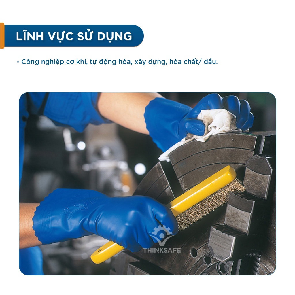 Găng tay chịu dầu Showa 160 bao tay cao su chống hóa chất, chuyên dùng sửa chữa máy móc, thao tác cơ khí - THINKAFE