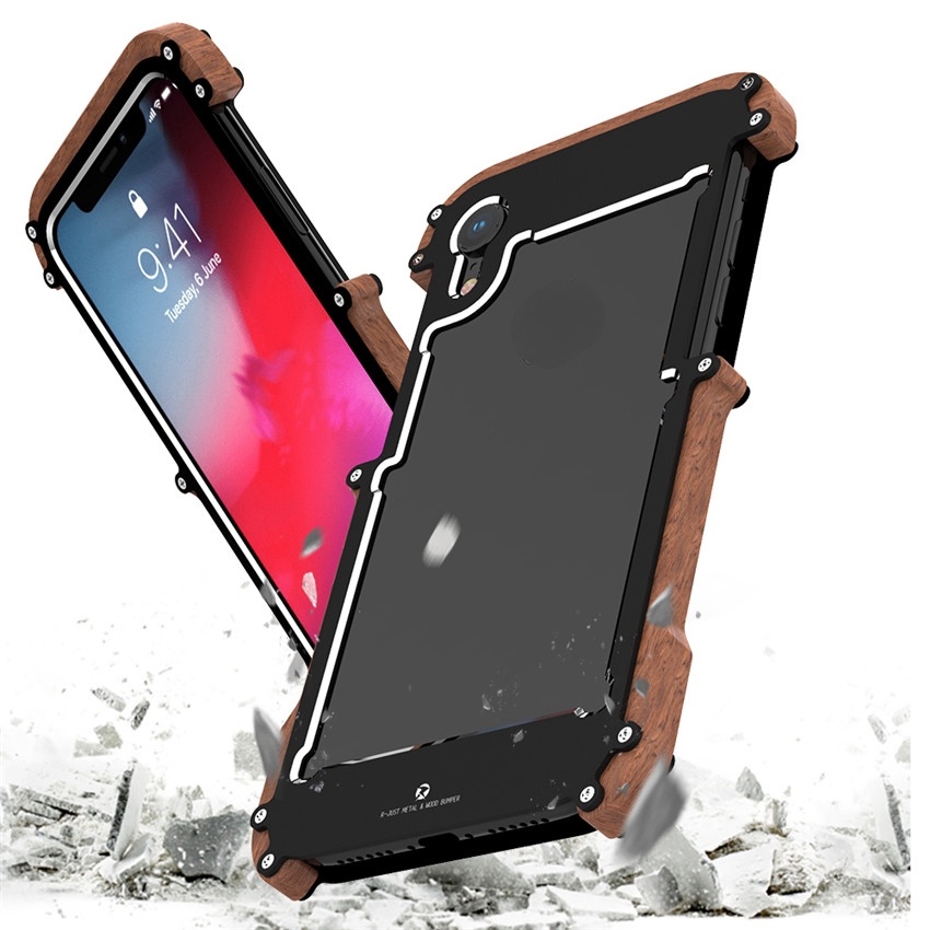 Ốp Điện Thoại Gỗ + Khung Kim Loại Chống Sốc Cho iPhone 13/13 pro Max/13 Mini/12 pro Max/11 pro Max/X Xs Max XR 5 SE 6 6S Plus 7 8 Plus SE 2022
