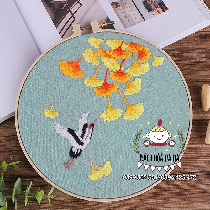 Bộ đồ nghề thêu DIY cho người mới bắt đầu/ KIT NGUYÊN LIỆU thêu Hoop TRANG TRÍ NỘI THẤT/ BÁCH HÓA NA NA