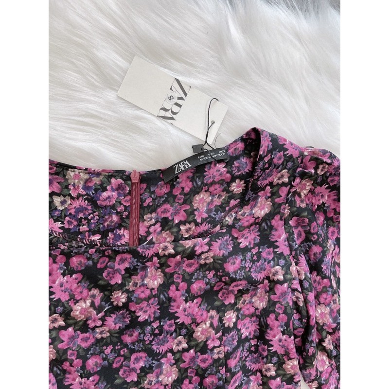 VNU239 - VÁY HOA TÍM HỒNG CỔ VUÔNG | BigBuy360 - bigbuy360.vn