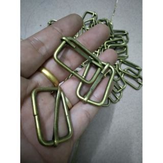 Khoen , Khóa Tăng giảm quai túi , thép xi màu đồng cổ , cho bản quai 3cm , kích thước 2.5cm x 3.7cm