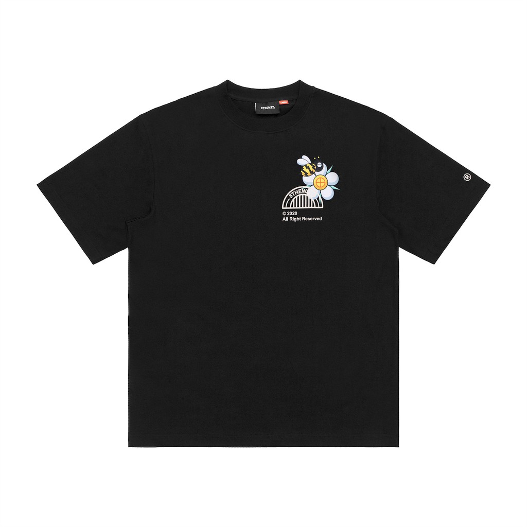 5THEWAY® /wild balloon/ NEW TEE™ in BLACK aka Áo Thun Đen Tay Ngắn