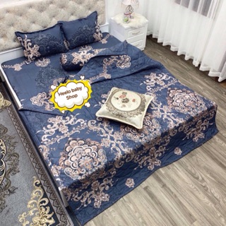 Sét 5 món chăn hè thu trần bông poly cotton (1 chăn, 1 ga, 2 vỏ gối, 1 vỏ gối ôm)