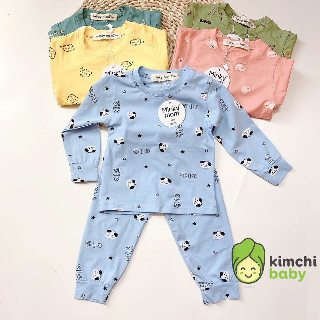 Bộ Dài Tay Cotton 100% Minky Mom Họa Tiết Động Vật Vịt Gà Dễ Thương Cho Bé MKM18