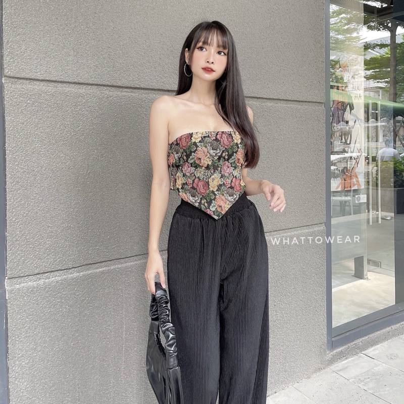 Áo yếm hoa gấm lưng thun | BigBuy360 - bigbuy360.vn