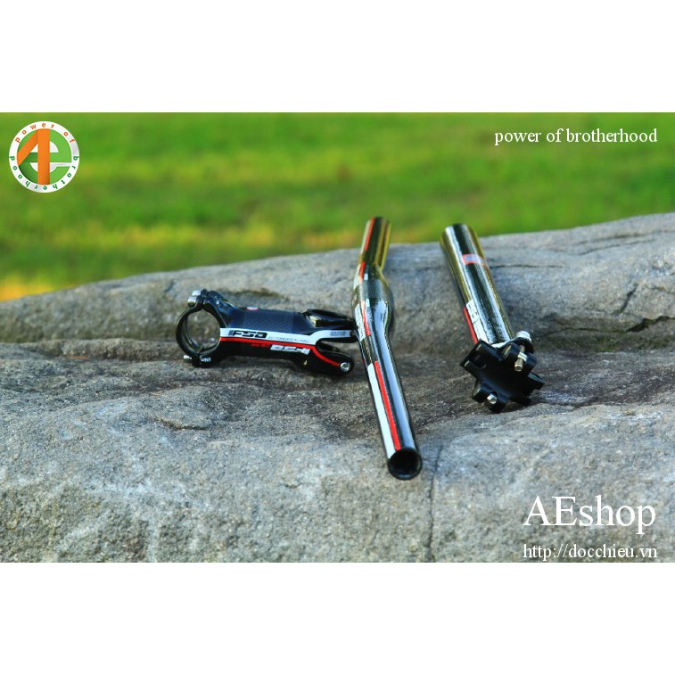 Bộ Ghi Đông Pô Tăng Cọc Yên Sợi Carbon Cho MTB