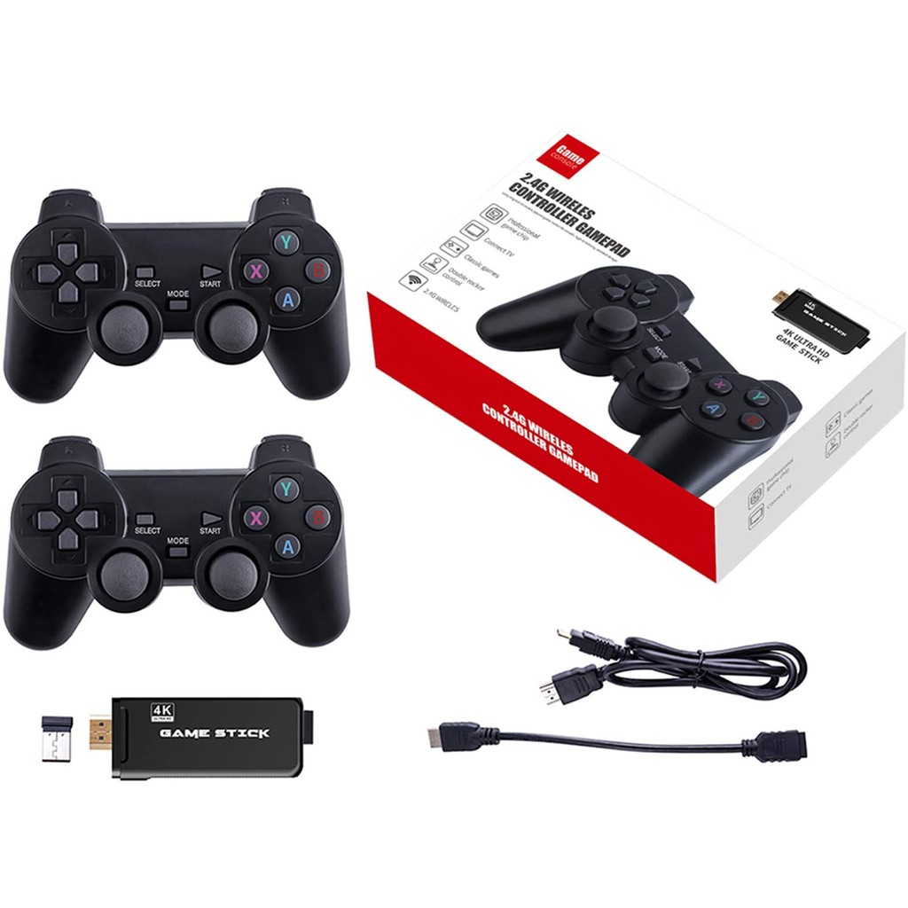 Game Stick 4K HDMI - Máy Chơi Game Điện Tử 4 Nút Cầm Tay Không Dây HDMI PS3000 + Trò Chơi Hỗ Trợ Game  CPS/FC/GBA/GB/MD