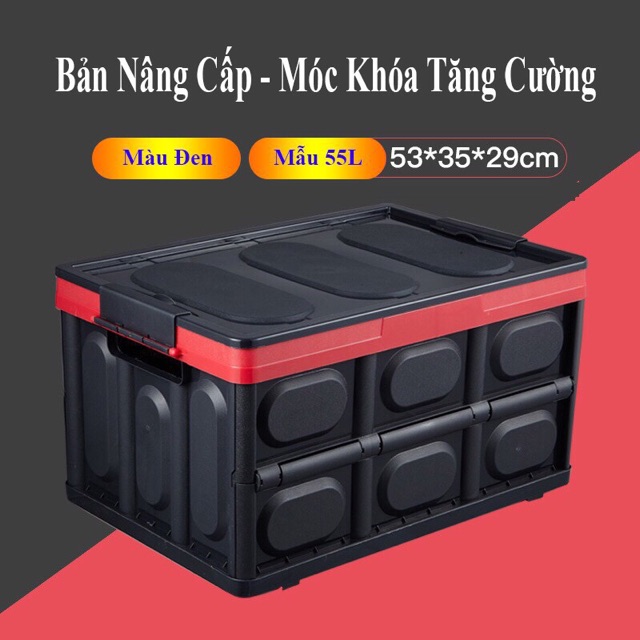 Thùng nhựa đựng đồ cho cốp xe ô tô có thể gấp xếp gọn | 30L + 55L + túi chống nước - Đông Bâc