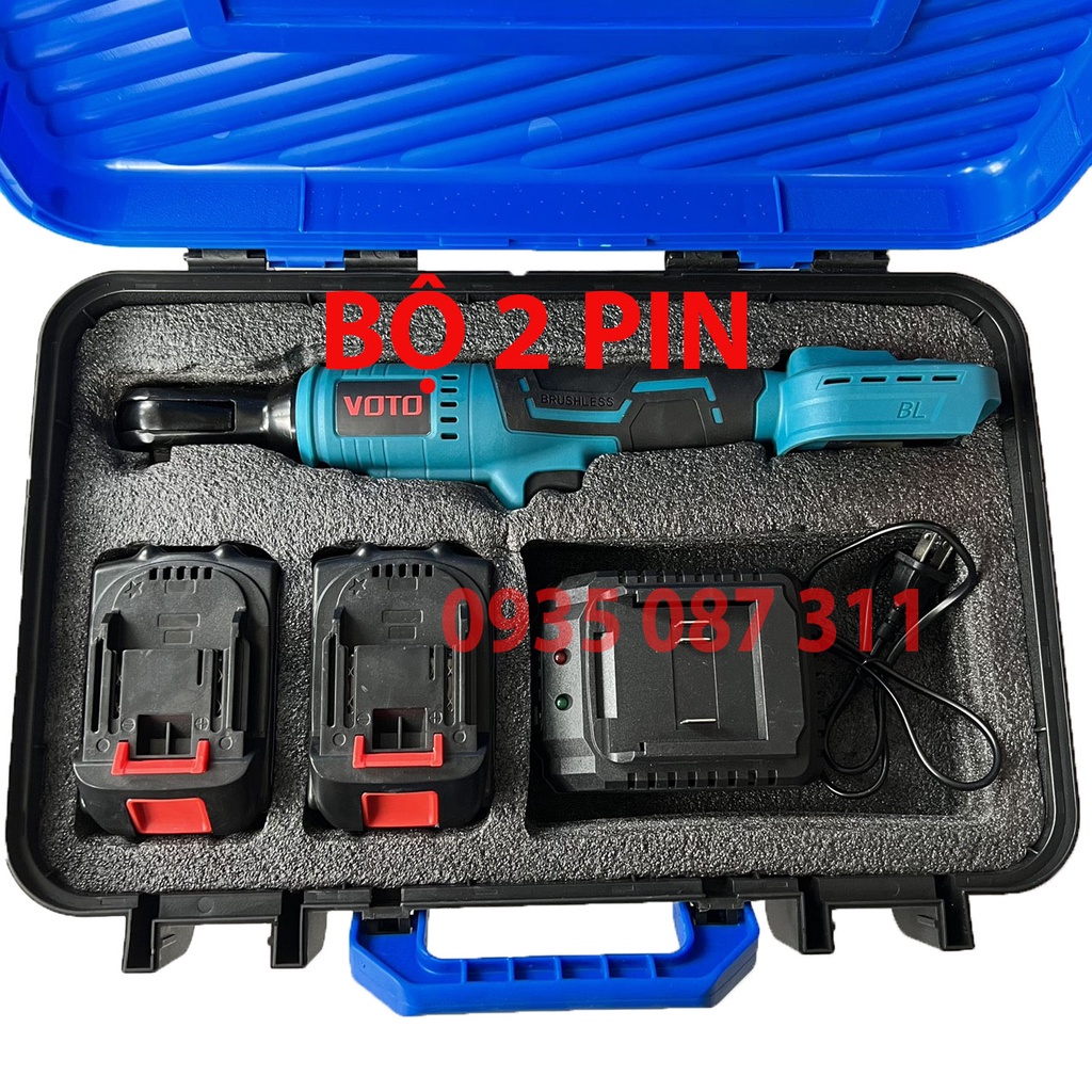 Máy Bulong Đầu Ngang 1/2 Dùng Pin 21V VOTO VTBLT05KT Xài Chân Pin Phổ Thông Makita 4cm .