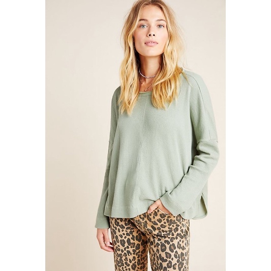 Áo len waffle knit mỏng nhẹ Anthropologie VNXK