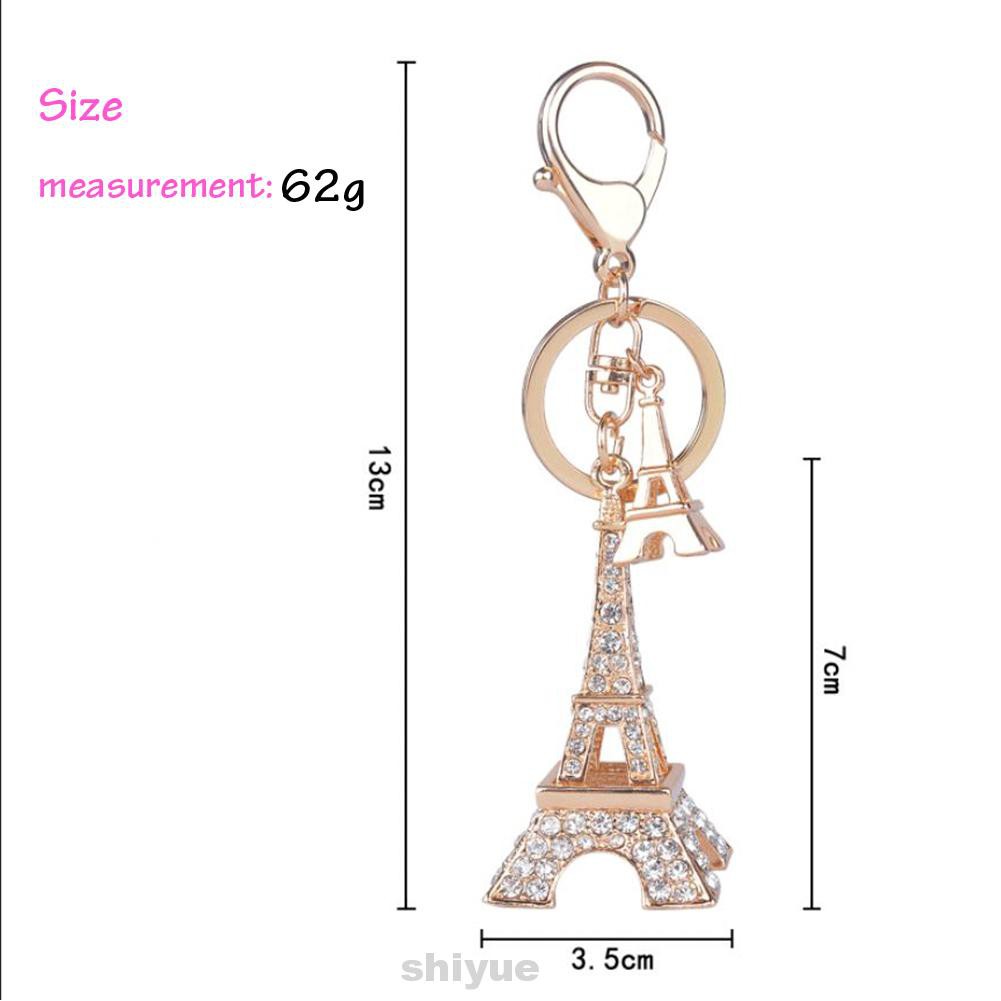 Móc Khóa Hình Tháp Eiffel Đính Đá Dễ Thương