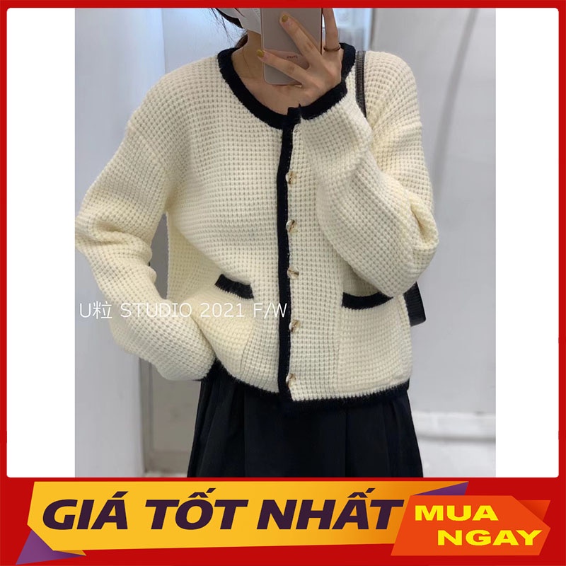 Áo Cardigan Len Phối VIền Hàng Quảng Châu M1111
