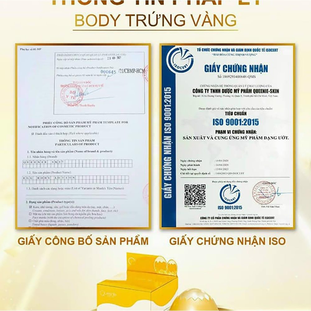 [Chính hãng] Kem Body Trứng Vàng Queenie Skin Tài Lộc - Mỹ phẩm Queenie Skin