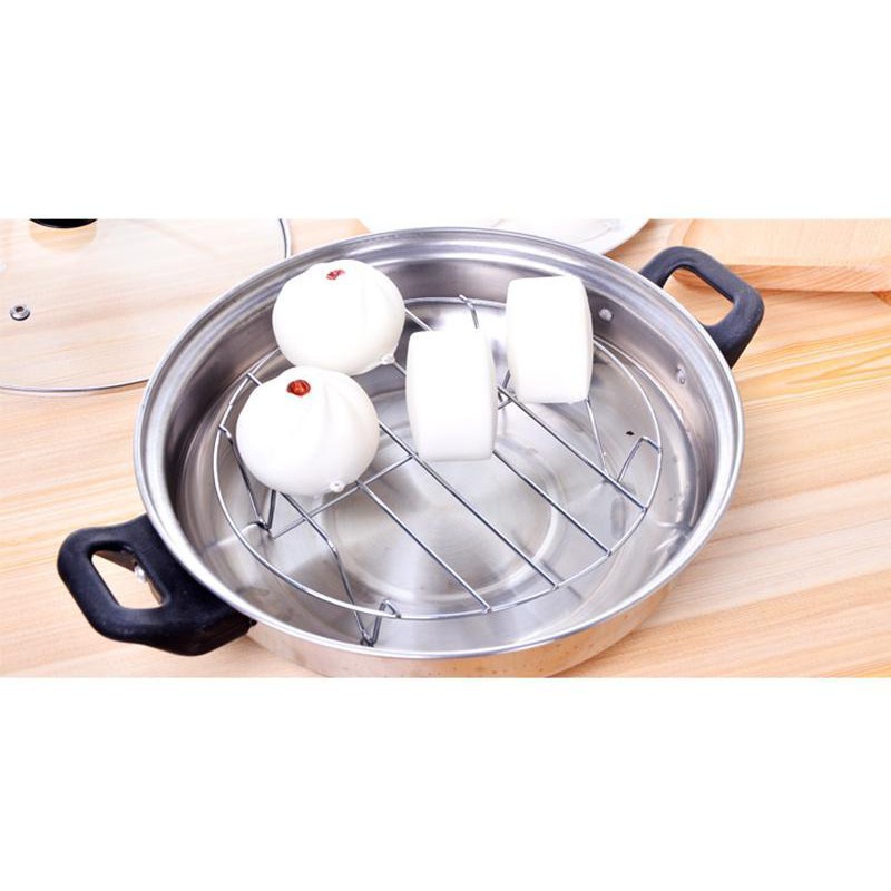 Vỉ HẤP INOX Đa Năng 4 Chân Tiện Lợi Dùng Hấp Bánh, Bánh Bao, Đồ Ăn 1331 Korea Store 88