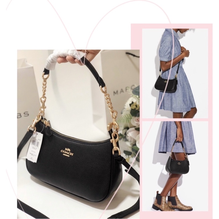 TNS- Túi đeo vai 2 kiểu dáng thuyền siêu hottrend Teri Shoulder Bag-chất da cao cấp-màu đen classic sang trọng