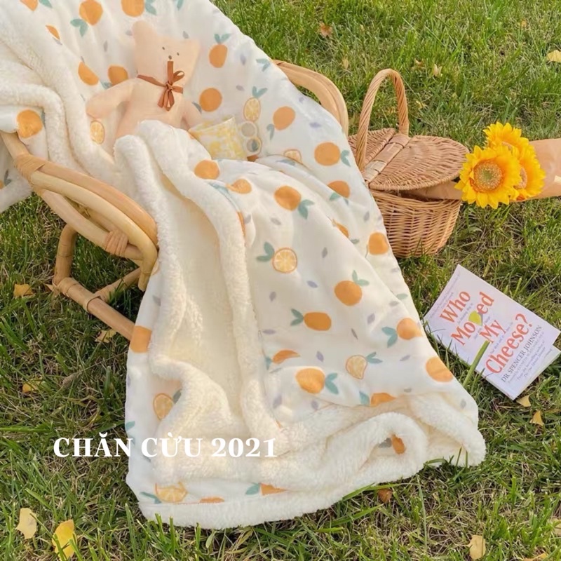 Chăn Lông Cừu Hoạ Tiết Xinh Xắn Dễ Thương Ấm Áp_Shinbedding