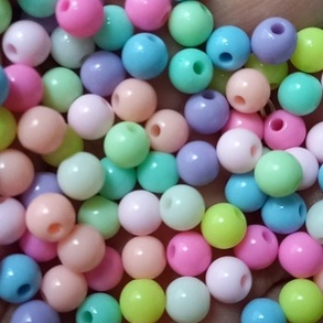 10/25/50gam hạt nhựa tròn size 6mm nhiều màu