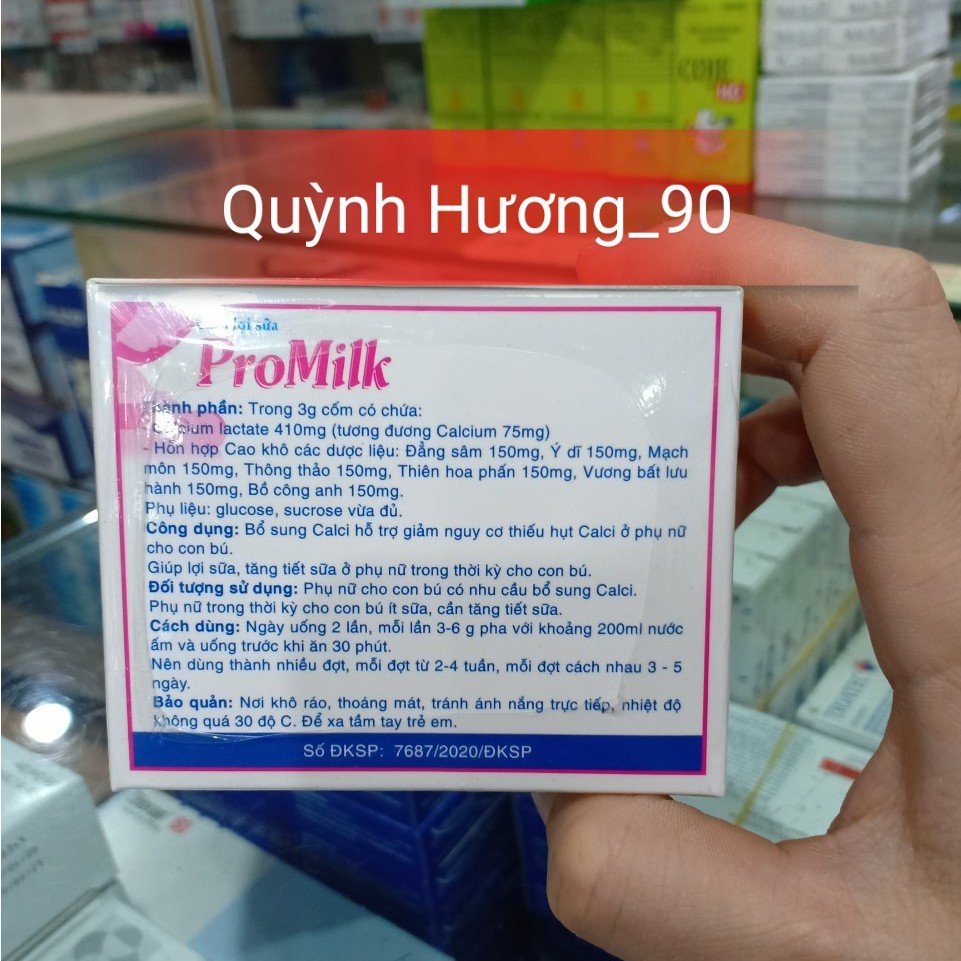 Cốm lợi sữa PROMILK hộp 20 gói giúp tăng tiết sữa ở phụ nữ sau sinh