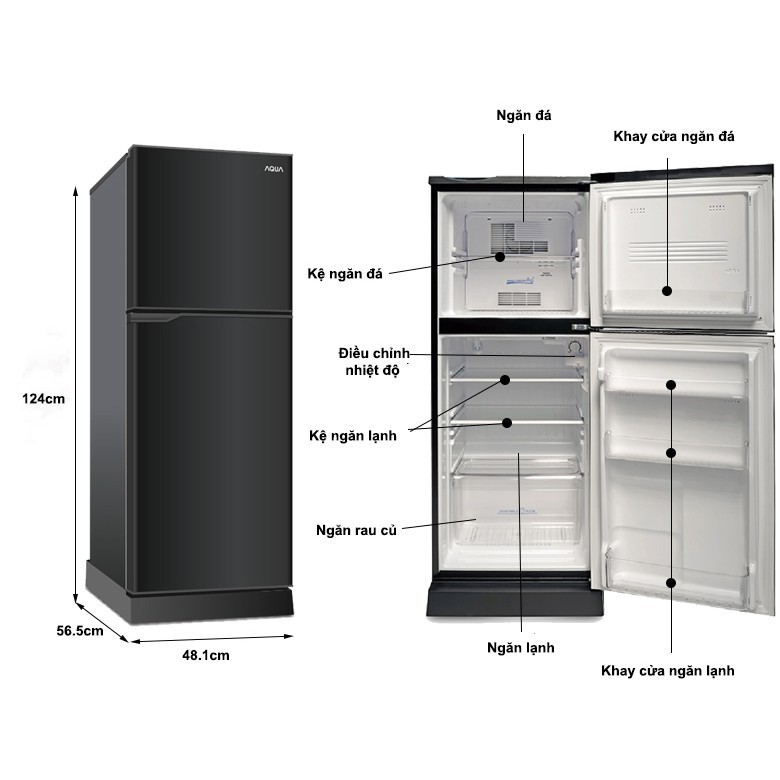 Tủ Lạnh Aqua 130 lít AQR-T150FA-BS