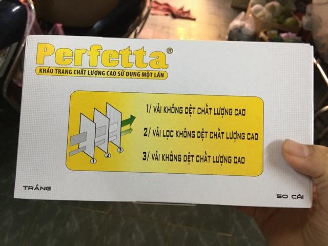 KHẨU TRANG PERFETTA 3 LỚP 50 CÁI | BigBuy360 - bigbuy360.vn