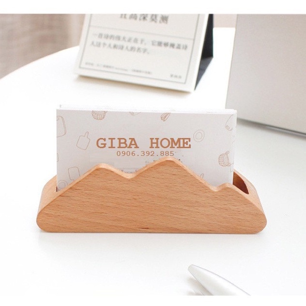 Hộp đựng danh thiếp name card bằng gỗ - Name Card Case Storage Box - GIBA