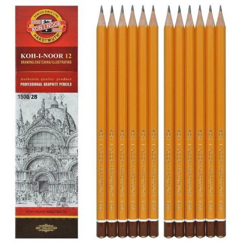 Bút chì Tiệp KOH-I-NOOR 1500 HB/2B I Chì gỗ chuyên luyện viết chữ đẹp và phác thảo - 1 cây