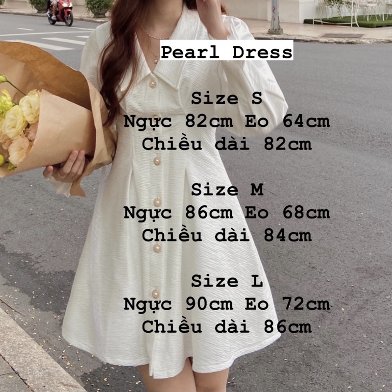 Đầm thiết kế tiểu thư LAMUSE dáng ngắn phối nút cổ điển (Pearl Dress) | BigBuy360 - bigbuy360.vn