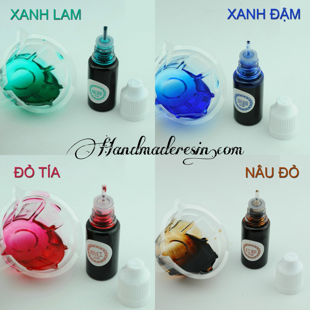 Bộ 12 màu chuẩn pha Resin AB, Resin UV