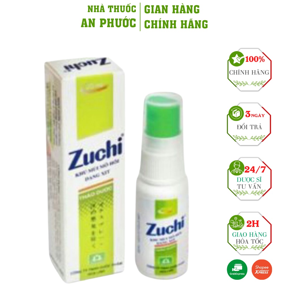 Zuchi Khử mùi hôi  ⚡ CAM KẾT CHẤT LƯỢNG ⚡ Bảo vệ và giúp bàn chân khô khi đi giầy chai 20ml