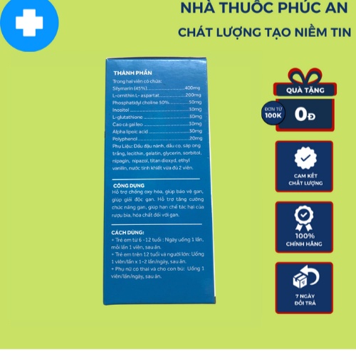 Viên uống hạ men gan, xơ gan, men gan cao, đào thải độc tố do bia rượu,hoá chất, thuốc tây dài ngày- SUNLY DETOX