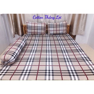 SET 4 MÓN {size drap m2,m4,m6,m8}VẢI COTTON THẮNG LỢI Có Logo