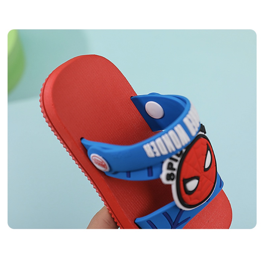 Dép quai ngang kiêm giày sandal 2in1 cho bé trai hình siêu nhân spider man chất liệu nhựa dẻo, êm ái cho bàn chân của bé