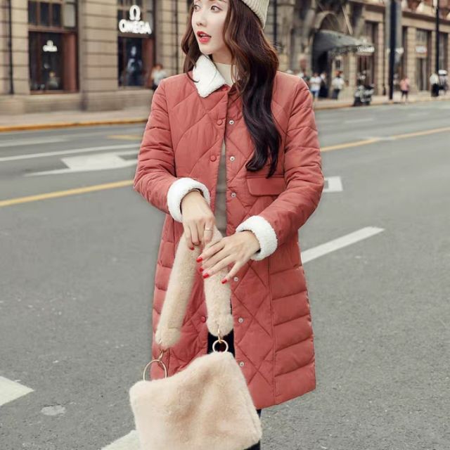 ÁO KHOÁC DÁNG DÀI CỔ LÔNG