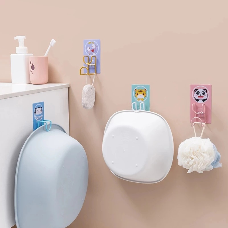 Móc Treo Đồ Dán Tường Tự Dính Thiết Kế Hoạt Hình Dễ Thương Đa Năng Tiện Dụng