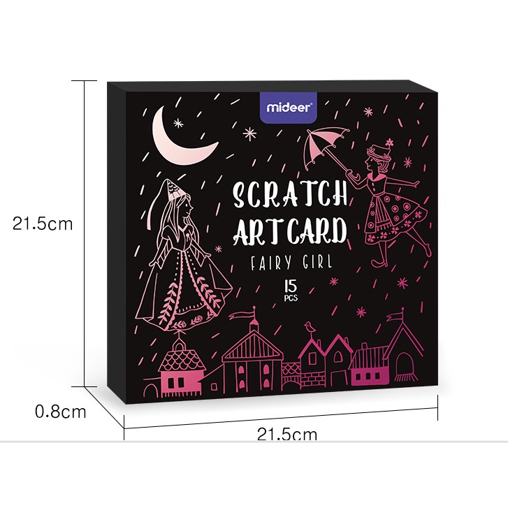 Tranh cạo nghệ thuật cho bé Scratch art card, chính hãng Mideer
