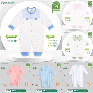 Bộ Body Uala Rogo dài tay cài giữa vải sợi tre họa tiết cho bé 0-12m UR2019/UR2033